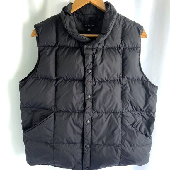 Lands End Down Puffer Vest – Men's Large, Black - Picture 3 of 8